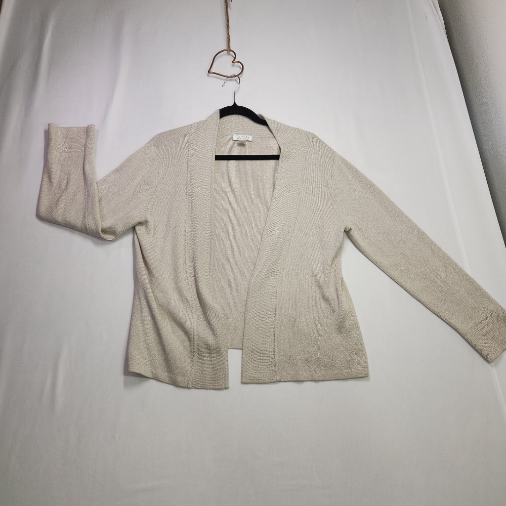 ⭐️Christopher & Banks Women's Large Cream Open Front Cardiagan Cottagecore